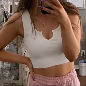 Akira Ribbed Crop Tank Top